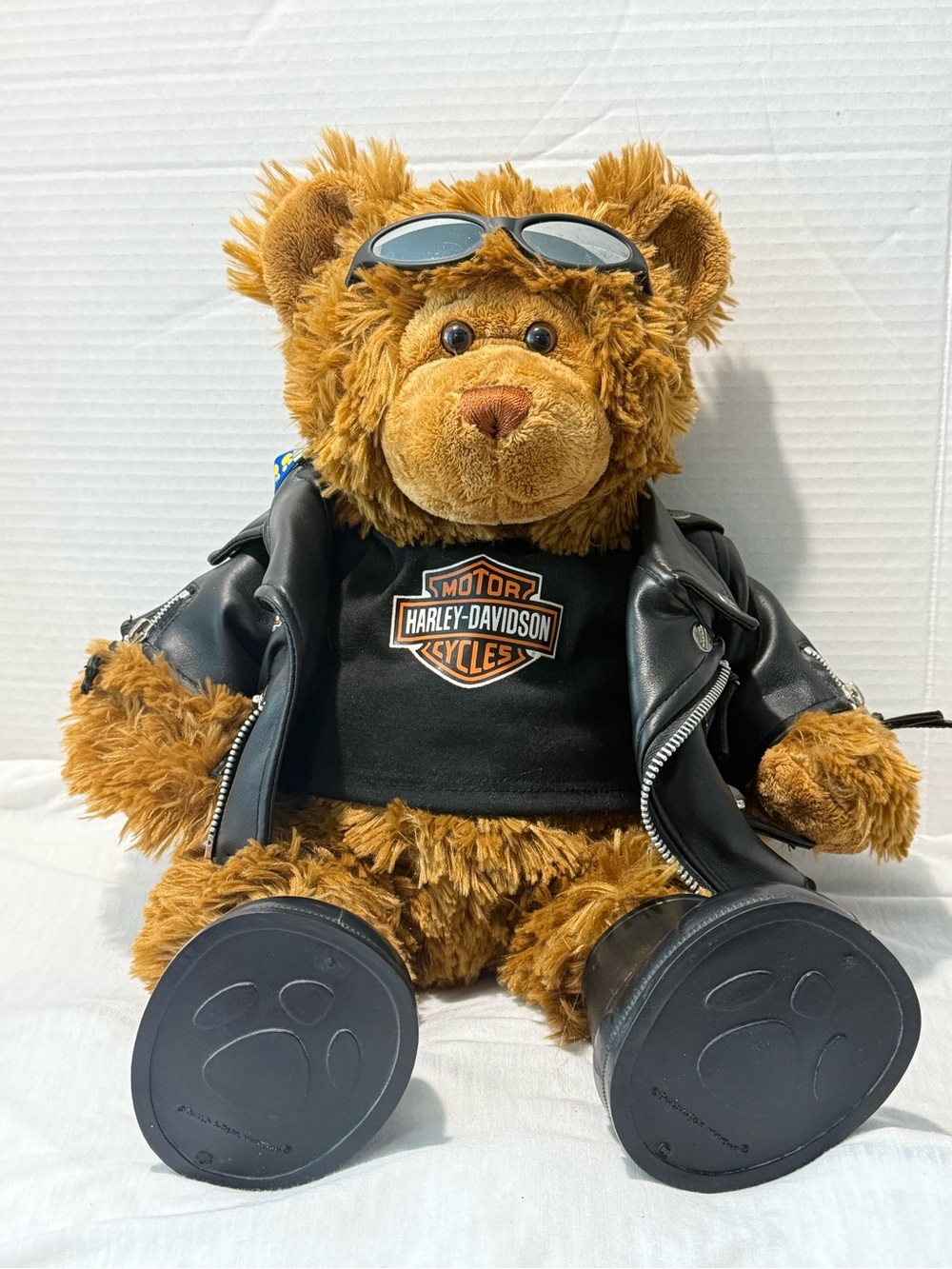 Harley-Davidson Build-A-Bear Brown Plush  with Black Biker Jacket